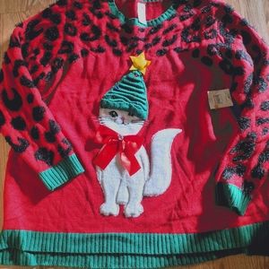 Nwt ugly cat sweater 3x